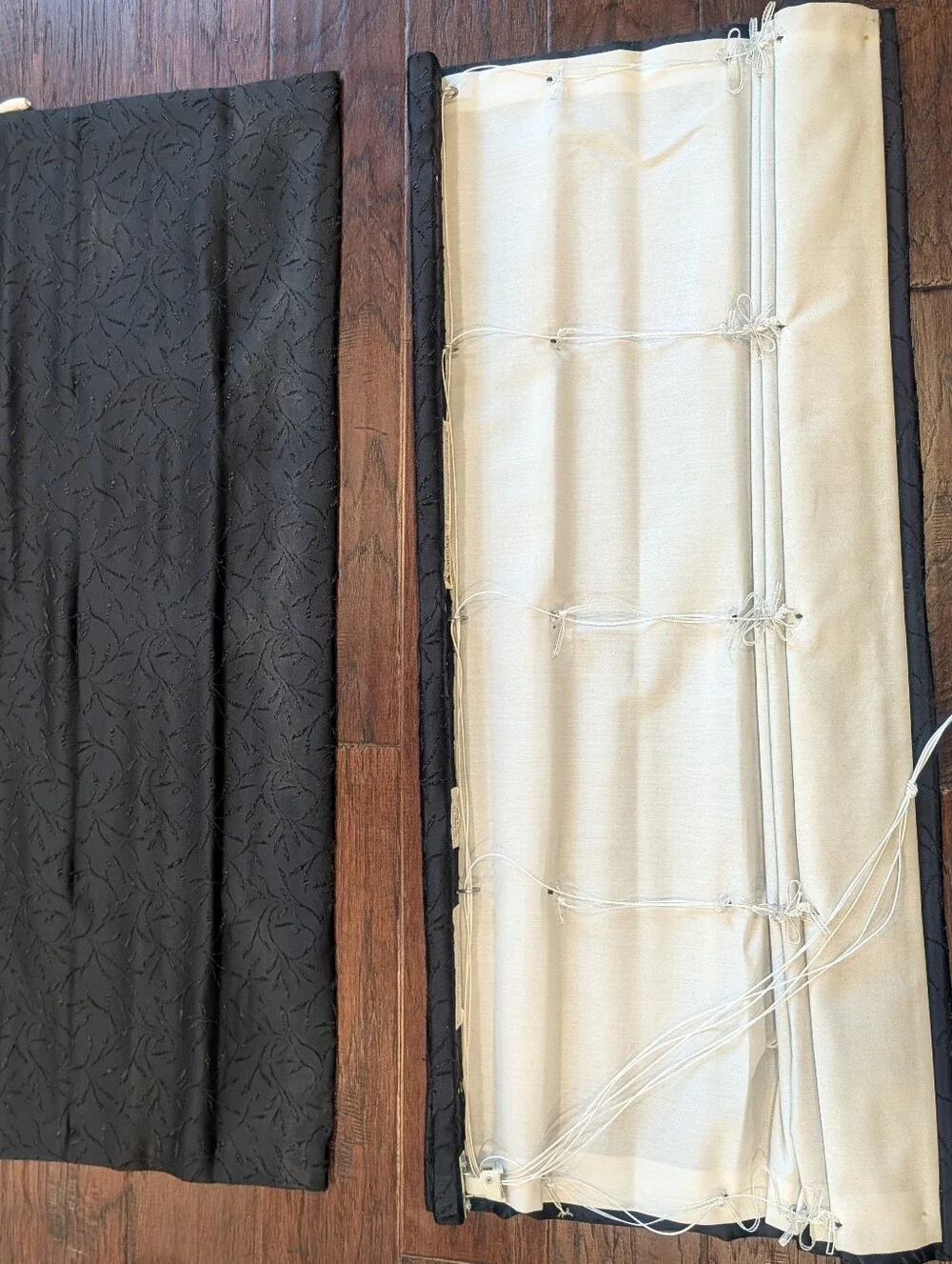 Blinds.com Black Textured Blackout Roman Shades Panel Lot Of 4 * 39.25